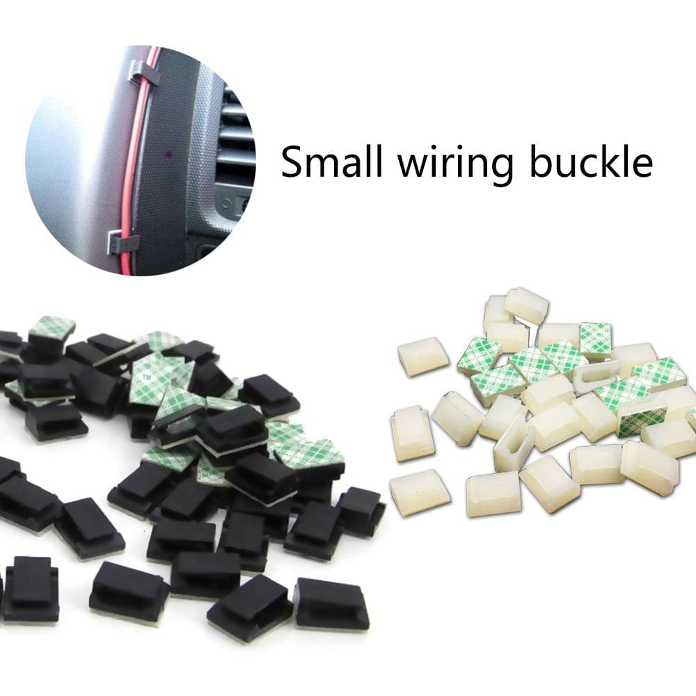 50Pcs Sticky Cable Buckle Wiring Buckle Flat Wiring Fastener - 50Pcs