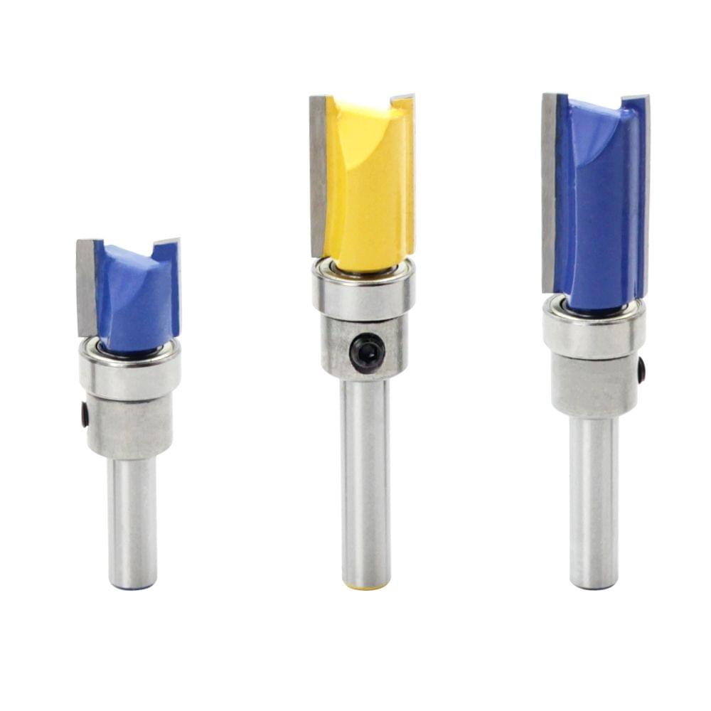3PCS 1/4 inch Shank Flute Flush Trim Pattern Router Bit Set