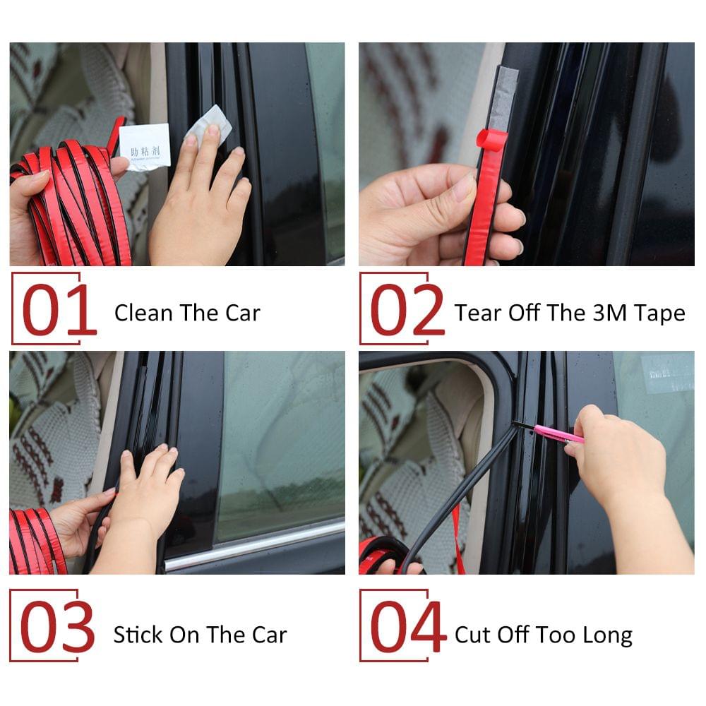 5M Car Door Seal Strips Auto Rubber Seals Sticker Noise