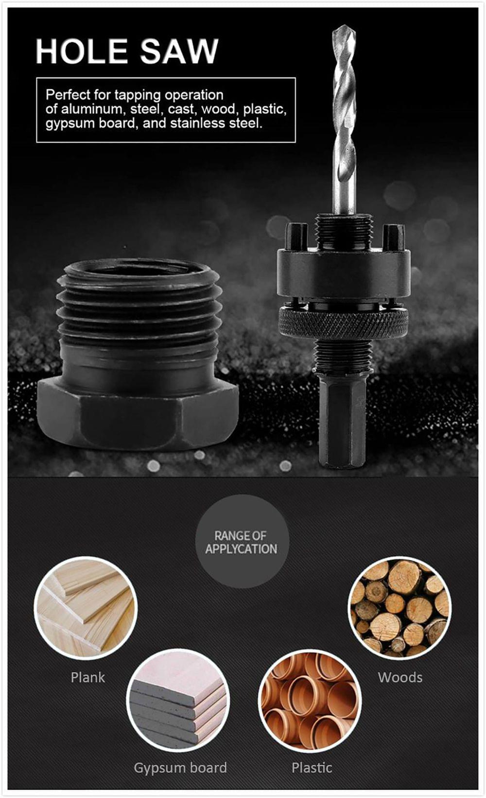 Bi-metal Hole Saw Kit Gypsum Board PVC Plastic Downlight