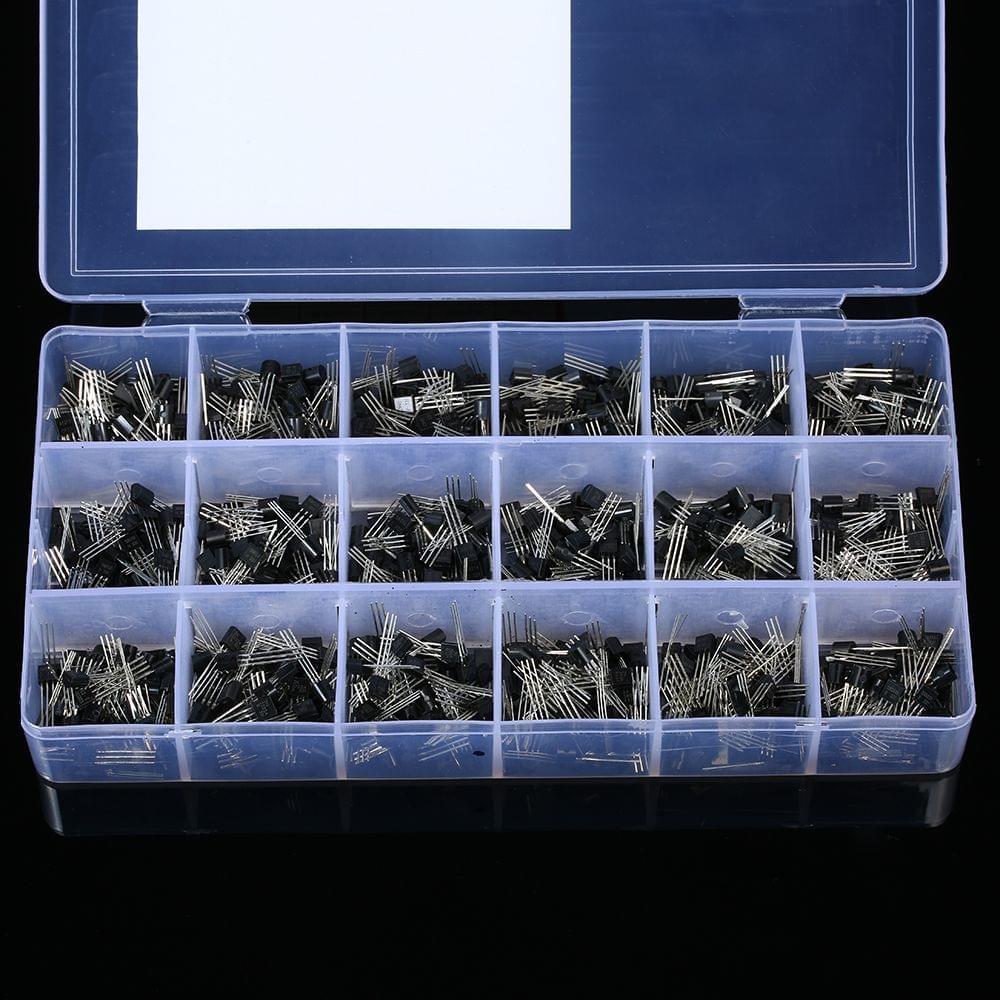 900pcs 18 Value Bipolar Triode Transistor TO-92 Box Kit
