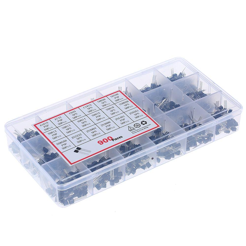 900pcs 18 Value Bipolar Triode Transistor TO-92 Box Kit