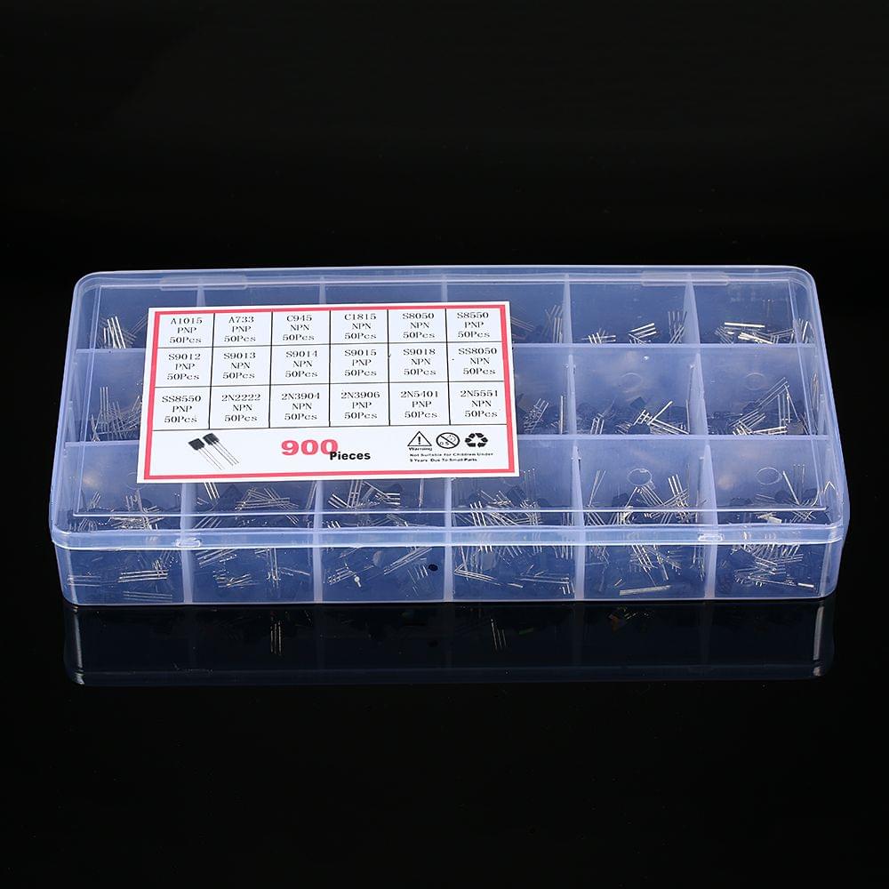 900pcs 18 Value Bipolar Triode Transistor TO-92 Box Kit