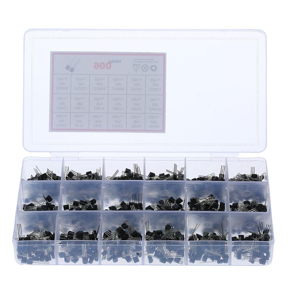 900pcs 18 Value Bipolar Triode Transistor TO-92 Box Kit