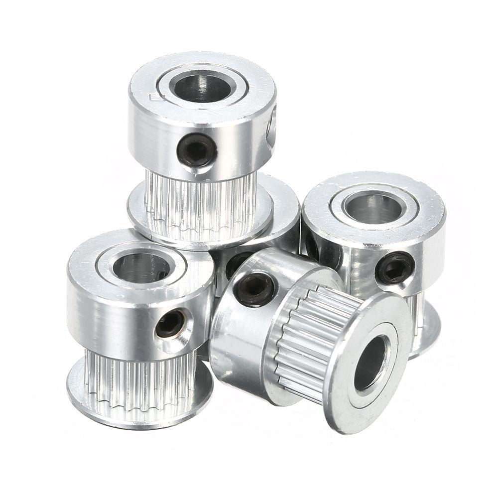5pcs Pulleys GT2 Idler Pulley GT2 Timing Pulley Timing Belt - 20-toothed bore 6mm