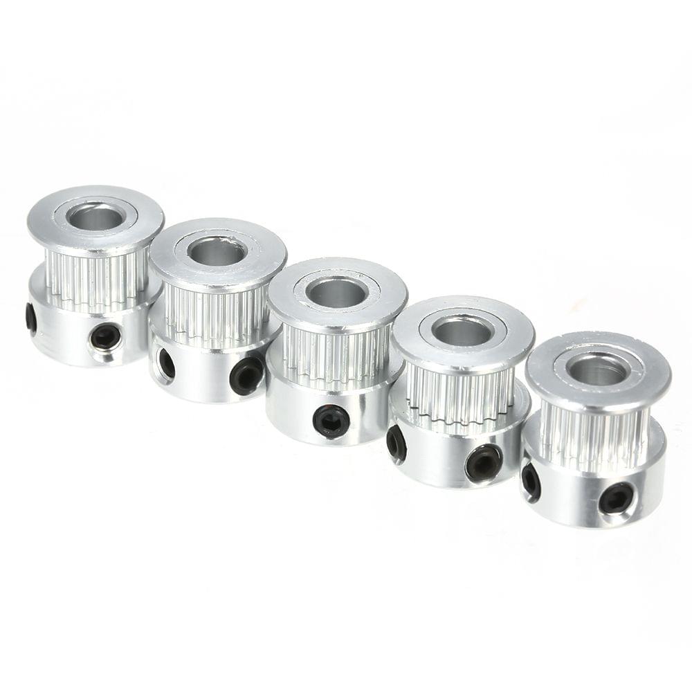 5pcs Pulleys GT2 Idler Pulley GT2 Timing Pulley Timing Belt - 20-toothed bore 6mm
