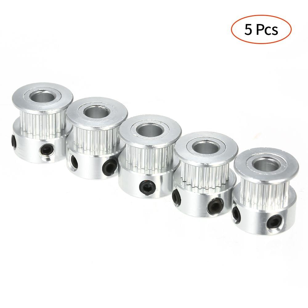 5pcs Pulleys GT2 Idler Pulley GT2 Timing Pulley Timing Belt - 20-toothed bore 6mm