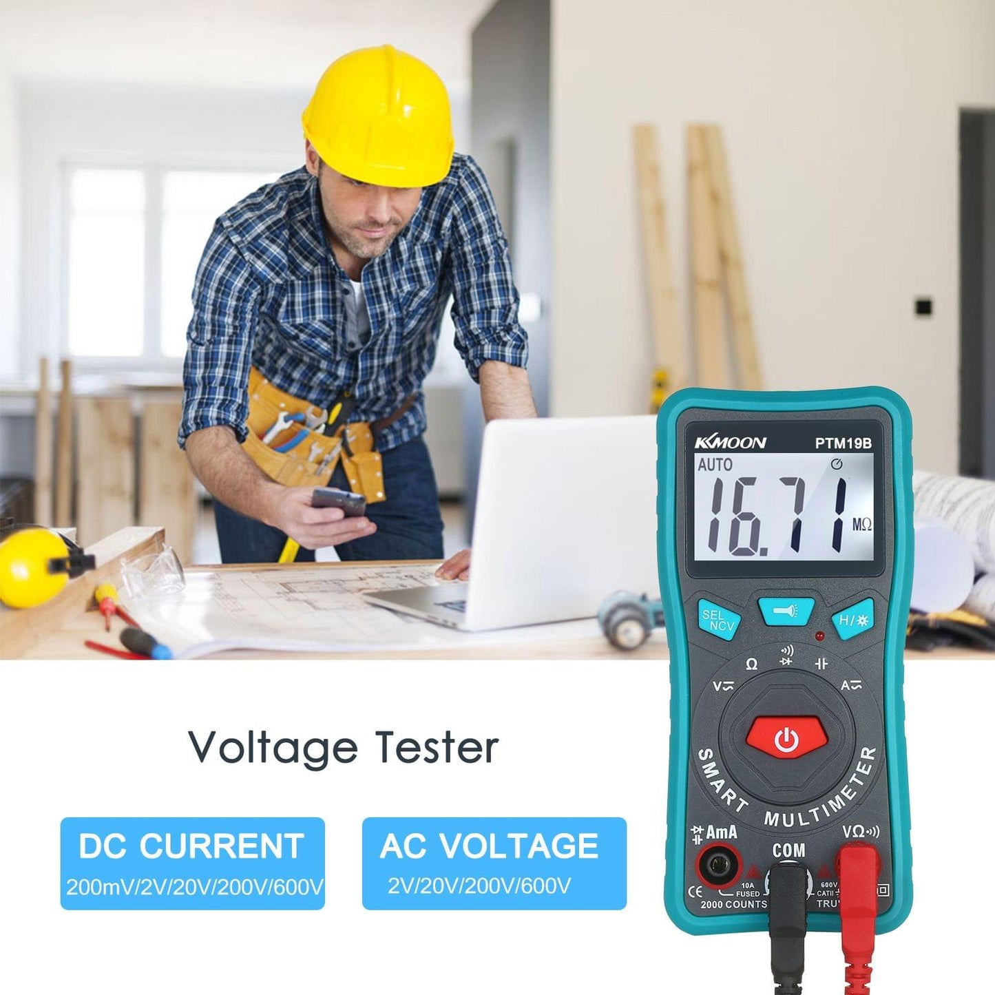 KKmoon Compact Handheld True RMS Auto-Ranging AC/DC DMM - Type B