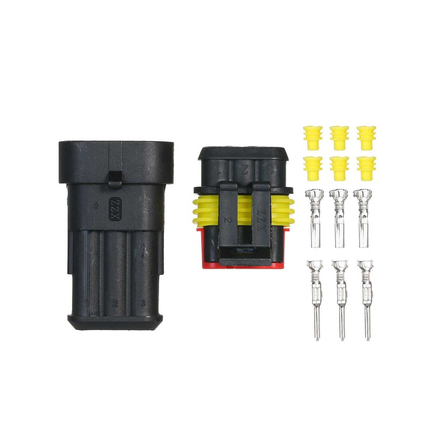 5pcs 3-Pin Way Waterproof Electrical Connector Plug with - 3P