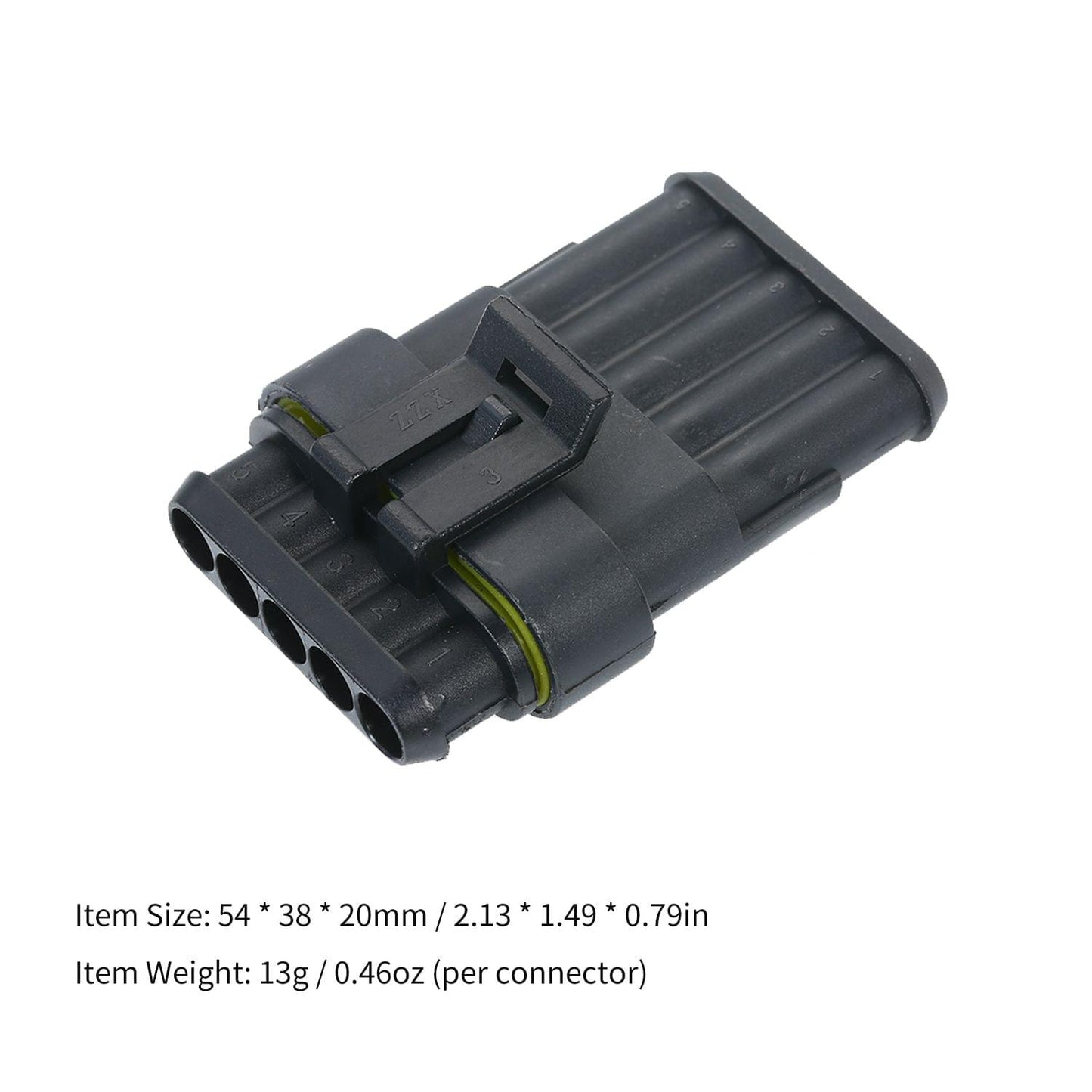 5pcs 5-Pin Way Waterproof Electrical Connector Plug with - 5P