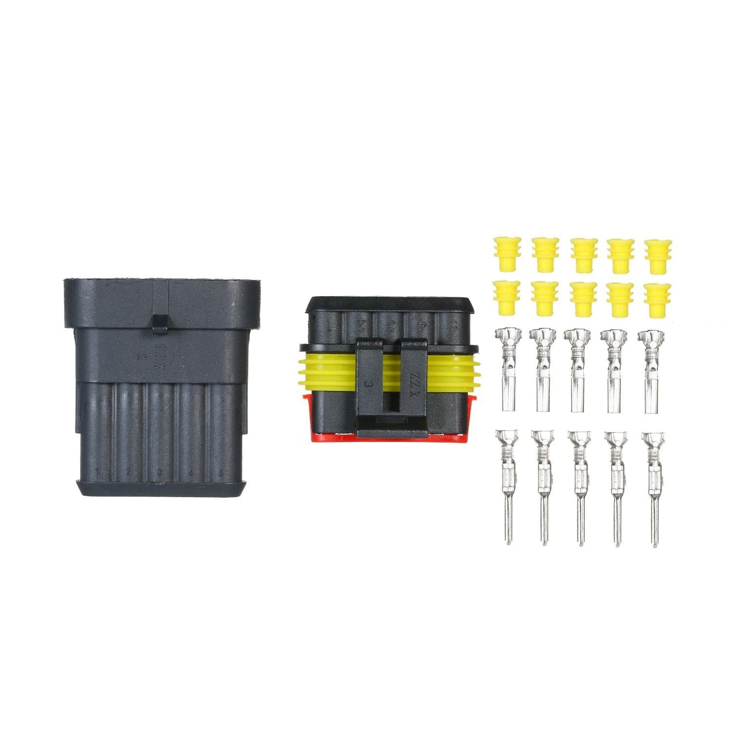 5pcs 5-Pin Way Waterproof Electrical Connector Plug with - 5P
