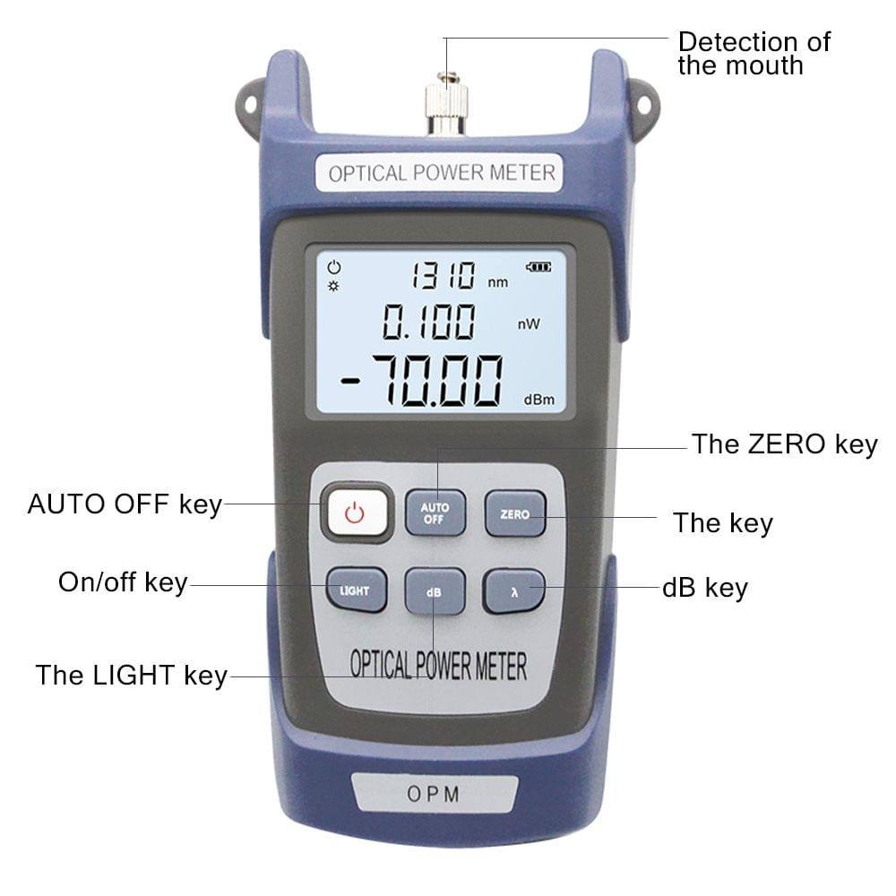 Gray 10MW AUA-80A Handheld Optical Power Meter Red Light