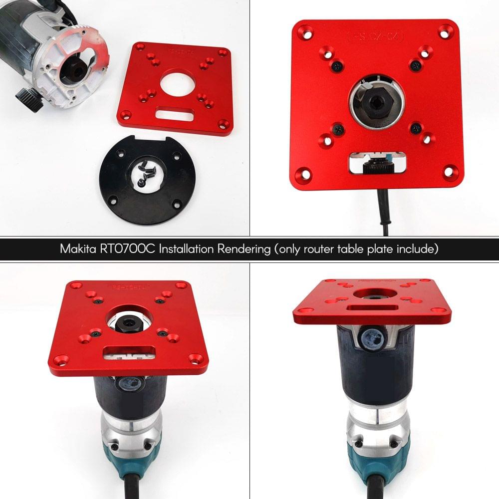 Aluminum Router Table Insert Plate Red Universal Trimming