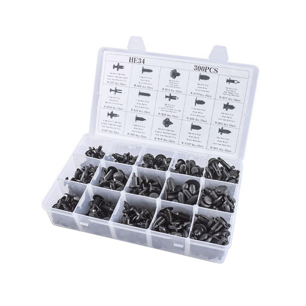 300PCS Car Body Push Pin Bumper Buckle Moulding Clip Kit - 300PCS
