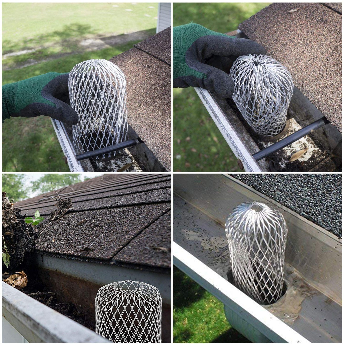 4Pcs Downpipe Gutter Sink Protection Ring Stainless Steel