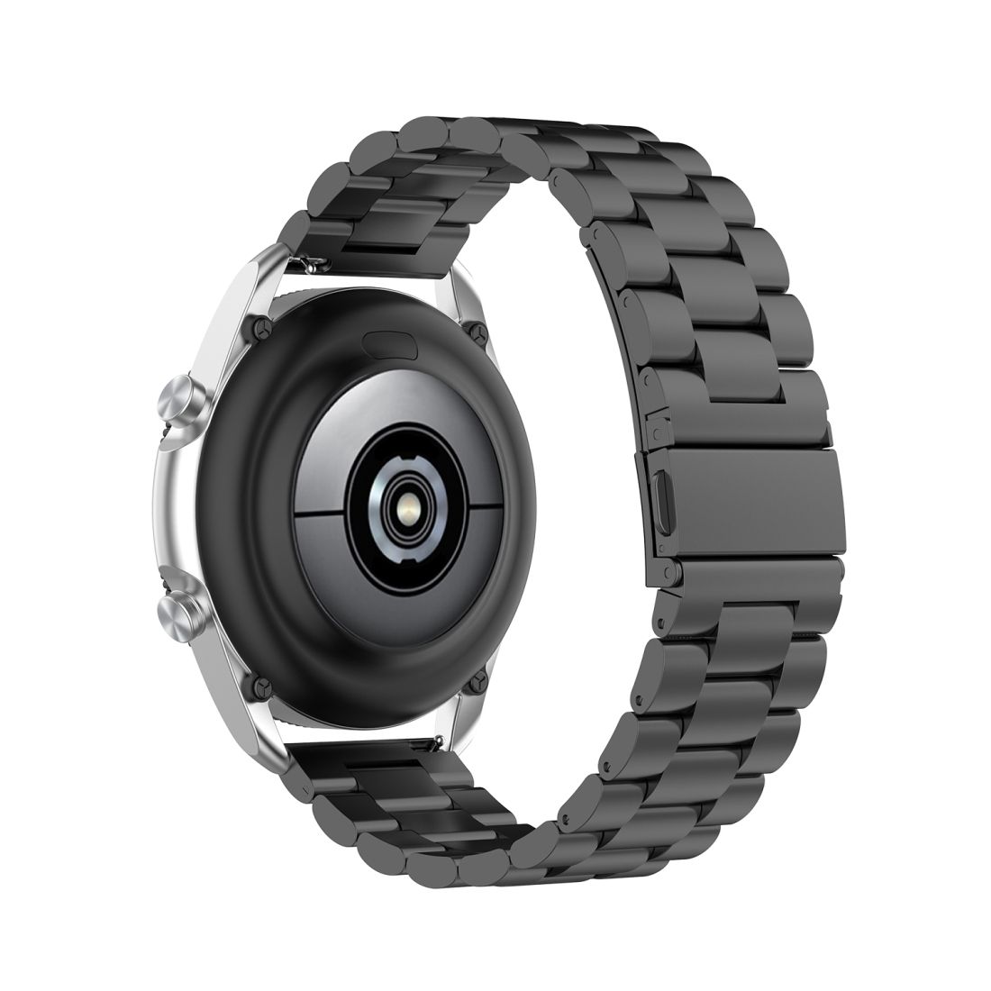 For Galaxy Watch 3 41mm Three Stainless Steel Straps, Size: 20mm (Black)
