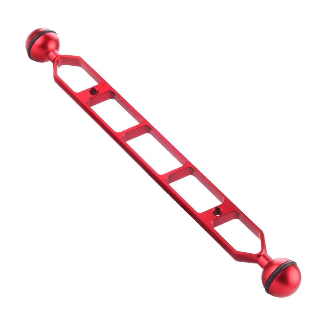 PULUZ 11.0 inch 27.9cm Aluminum Alloy Dual Balls Arm for Underwater Torch / Video Light (Red)