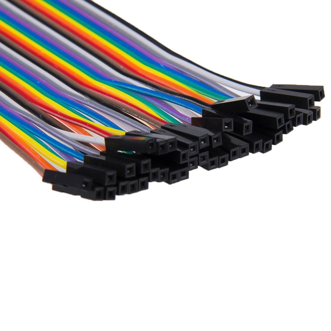 Multicolored 40 Pin Female to Female Breadboard Jumper Wires Ribbon Cable (Style1)
