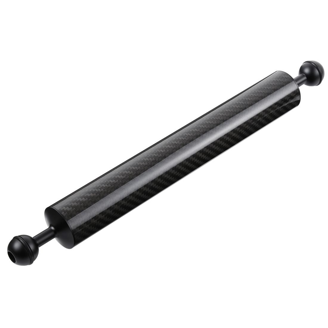 PULUZ 14.56 inch 37cm Length 40mm Diameter Dual Balls Carbon Fiber Floating Arm, Ball Diameter: 25mm, Buoyancy: 300g