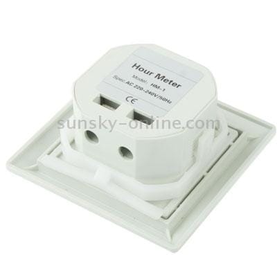 HM-1 AC Hour Meter, Time Setting Range: 0-99,999.99 Hours (White)