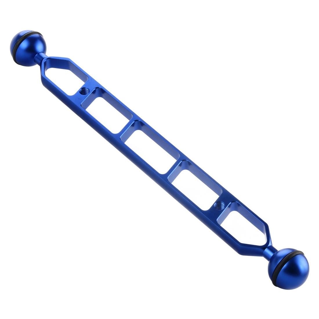 PULUZ 11.0 inch 27.9cm Aluminum Alloy Dual Balls Arm for Underwater Torch / Video Light (Blue)