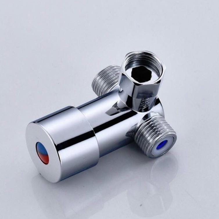 Brass Adjustable Temperature Three-way Valve Cold And Hot Water Mixing Switch Brass Induction Faucet