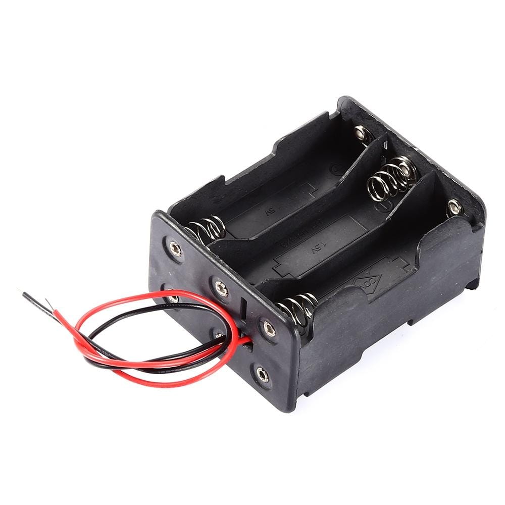 LandaTianrui LDTR-DJ003 6 x AA Batteries Case Storage Holder with 15cm Cable for Arduino (Black)