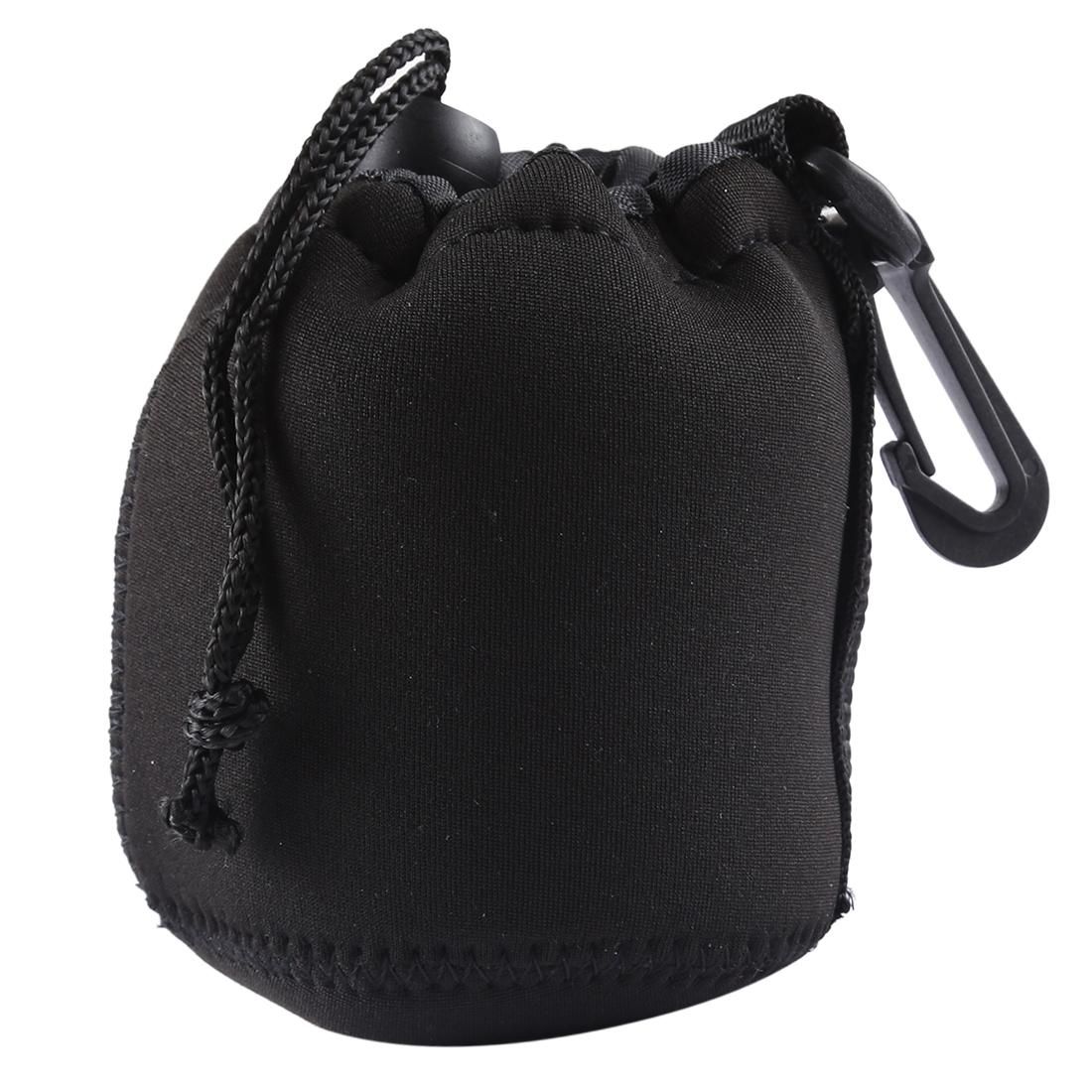 Neoprene SLR Camera Lens Carrying Bag Pouch Bag with Carabiner, Size: 8x10cm (Black)