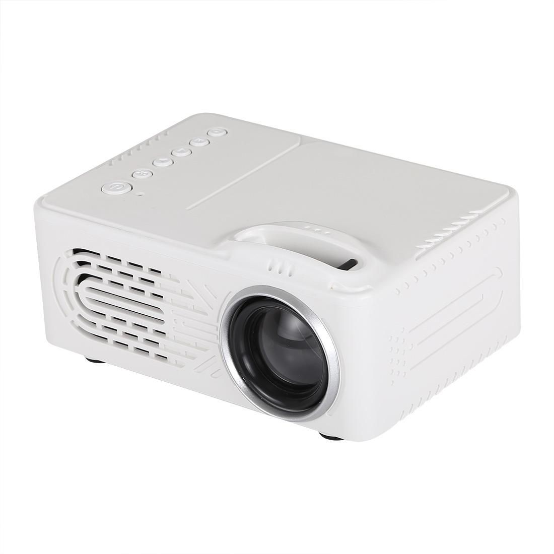RD814 600 Lumens 320x240 Home Theater LED Projector with Remote Control, Support AV & USB & TF (White)