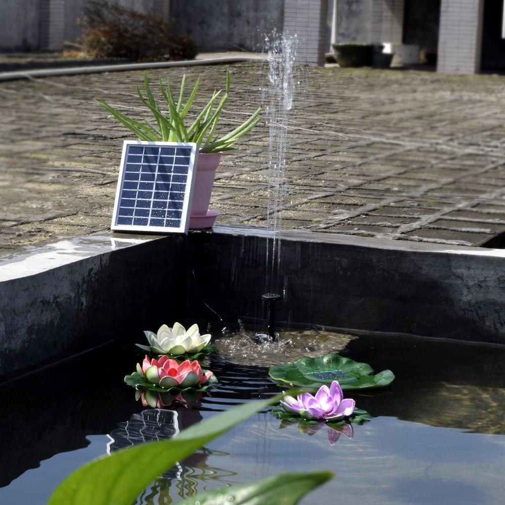Small Type Landscape Pool Garden Fountains 9V 2W Solar Power