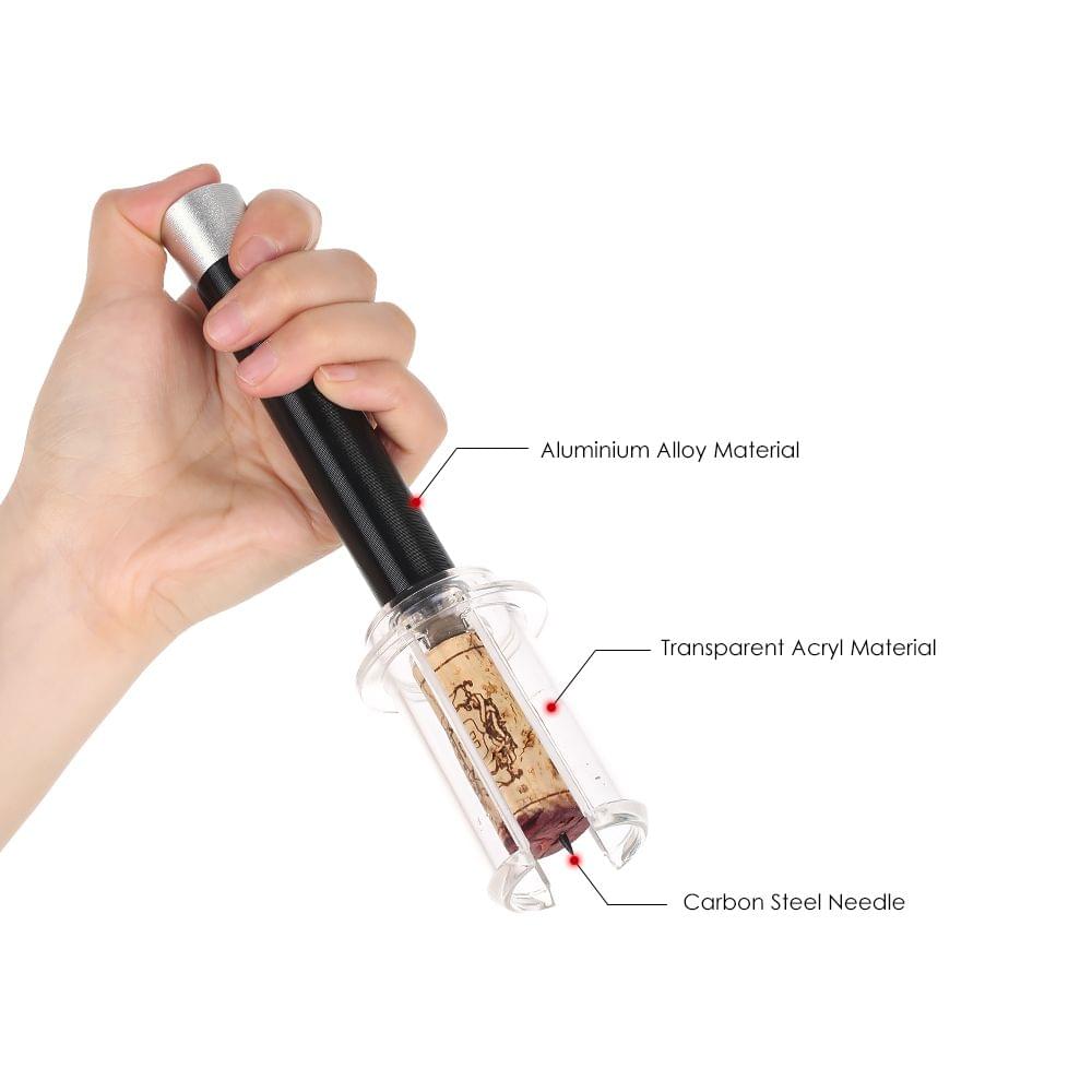 New Pump Air Pressure Wine Bottle Opener Corkcrew with Foil - 4