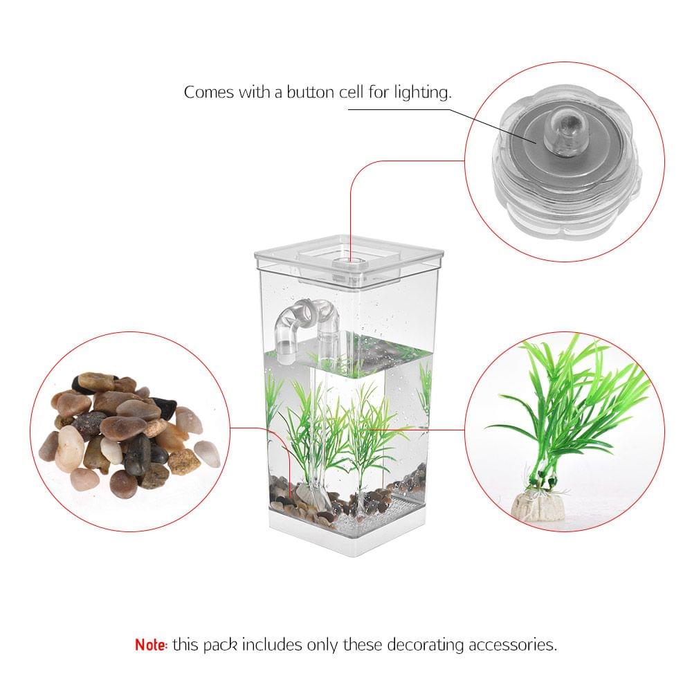 Self Cleaning Small Fish Tank Bowl Convenient Acrylic Desk