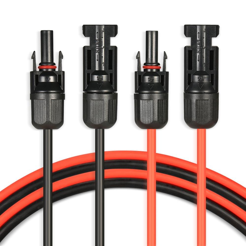 1 Pair 30 Feet Black + 30 Feet Red 10AWG Solar Panel - 30Ft 10AWG