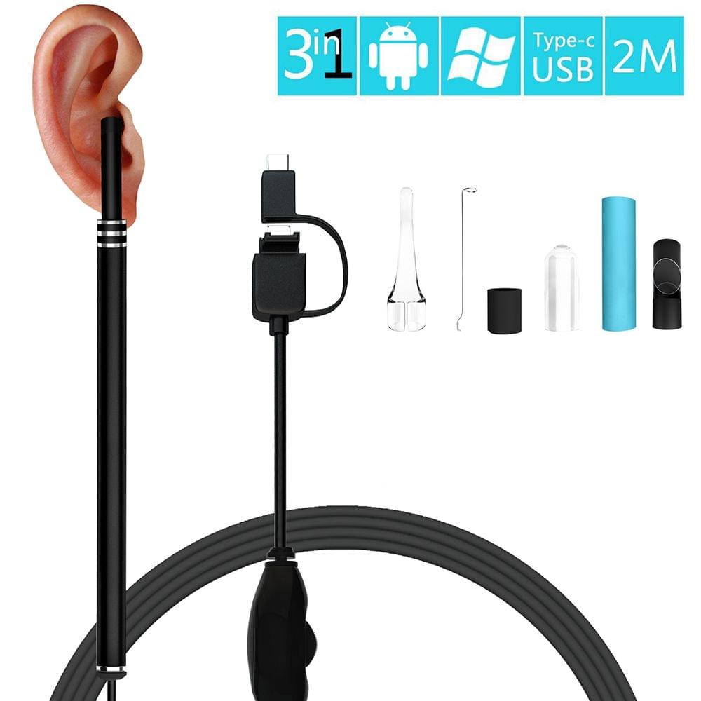 3-in-1 USB Ear Cleaning Earpick Endoscope LED Light