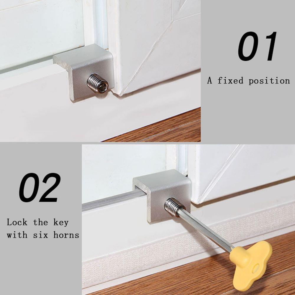 1 Pcs Adjustable Sliding Window Lock Stopper Door Frame