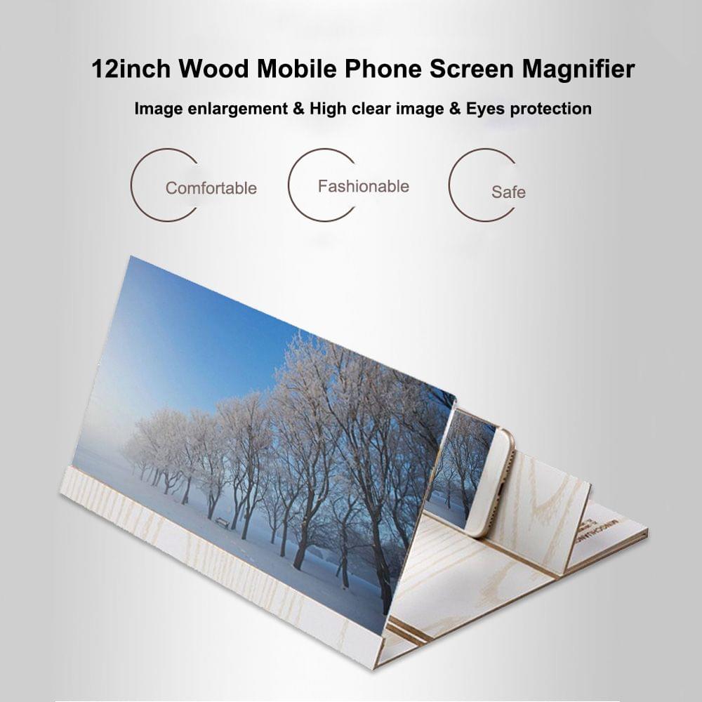 Universal 12inch Wood Mobile Phone Screen Magnifier Bracket