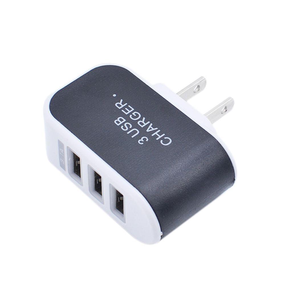Universal 3 Ports USB Wall Charger Home Travel AC Charger - US Plug