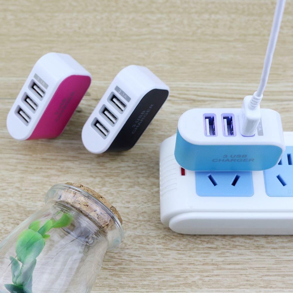 Universal 3 Ports USB Wall Charger Home Travel AC Charger - EU Plug