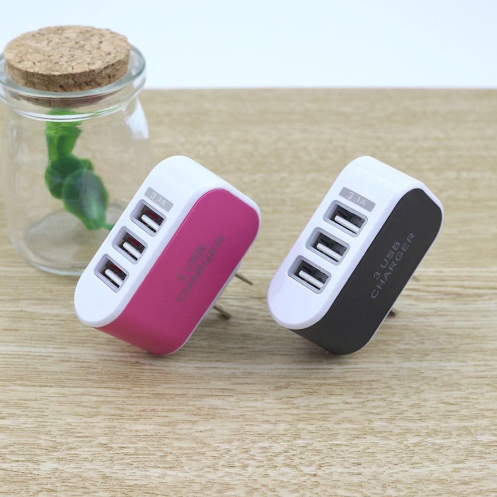 Universal 3 Ports USB Wall Charger Home Travel AC Charger - EU Plug