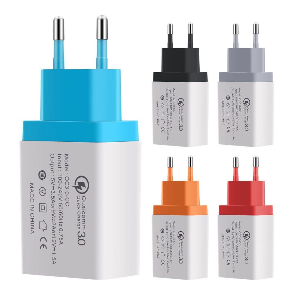 Portable Travel Home Universal Wall Charger QC3.0 Quick - EU Plug