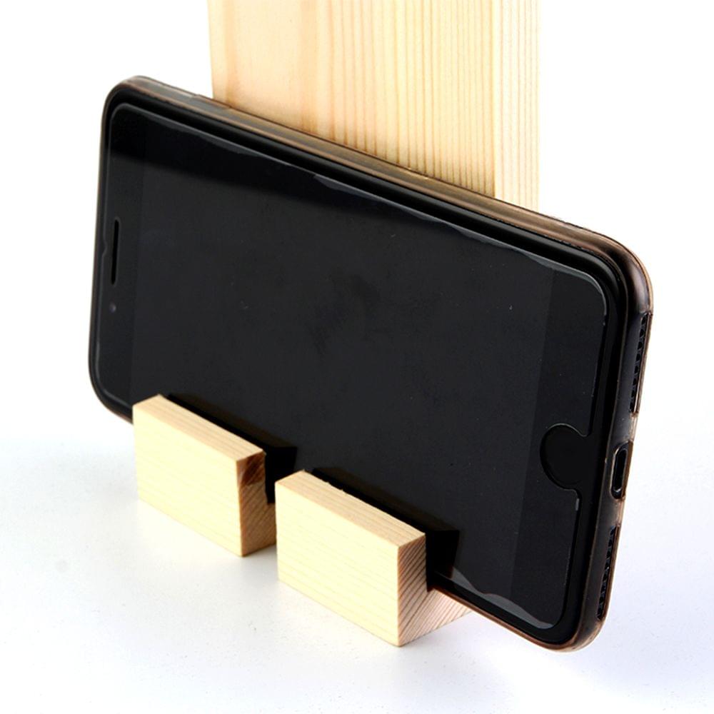 Wooden Mobile Phone Charging Rack Stand Holder Wall Plug