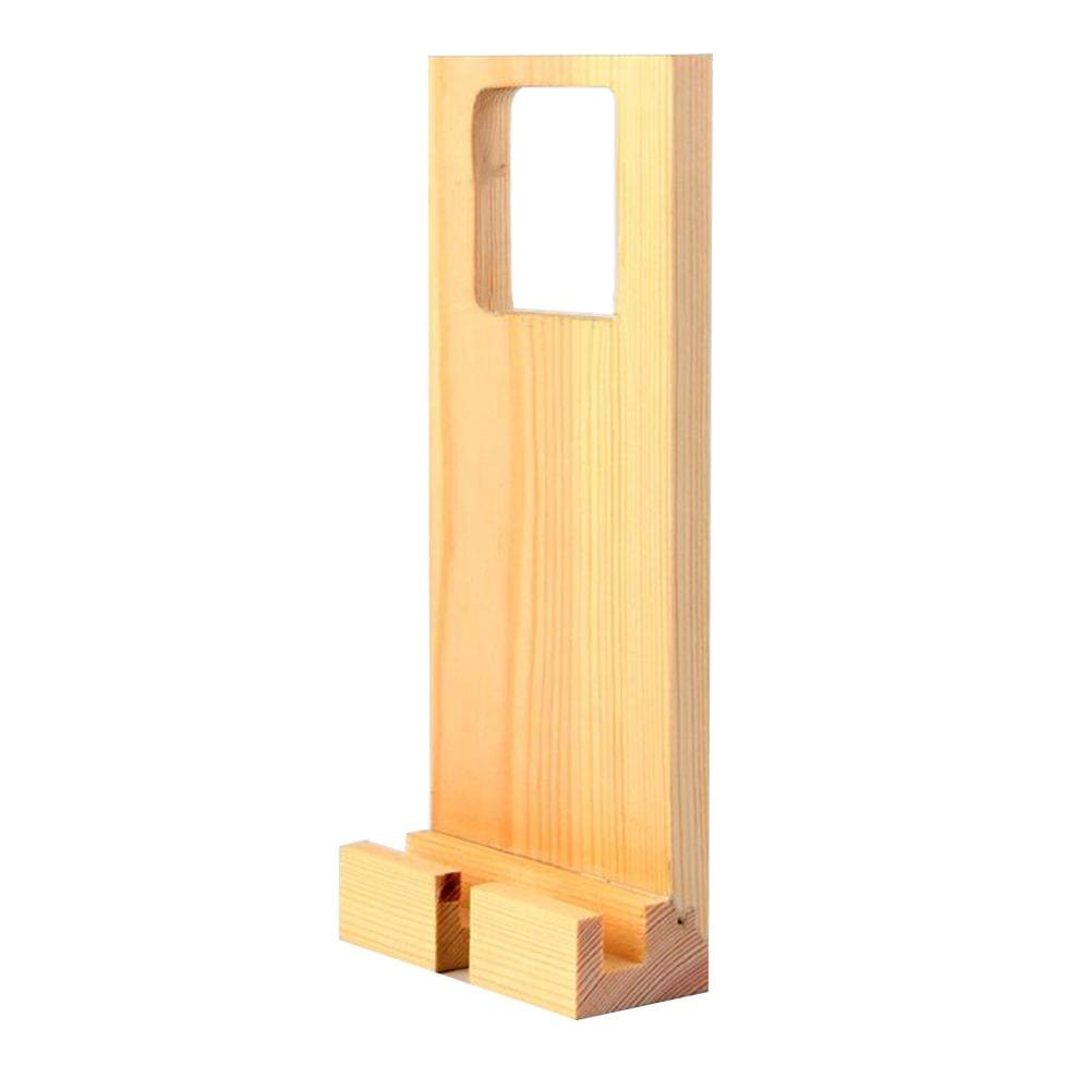 Wooden Mobile Phone Charging Rack Stand Holder Wall Plug