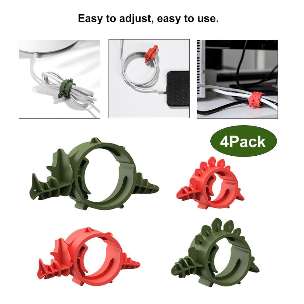 Sothing 4Pack Dinosaur Cord Organizer Cable Management