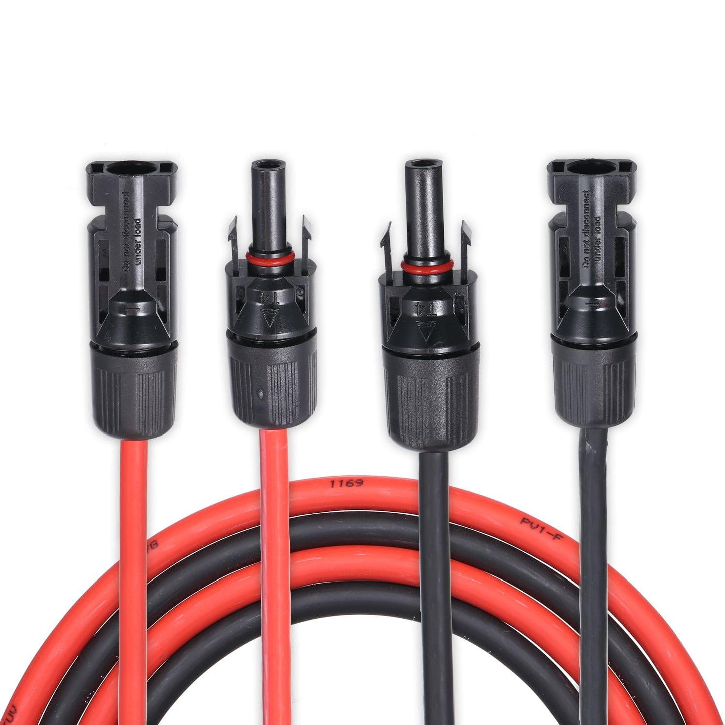 1 Pair 25/40/50/60/100 Feet Black + Red 10AWG Solar Panel - 25