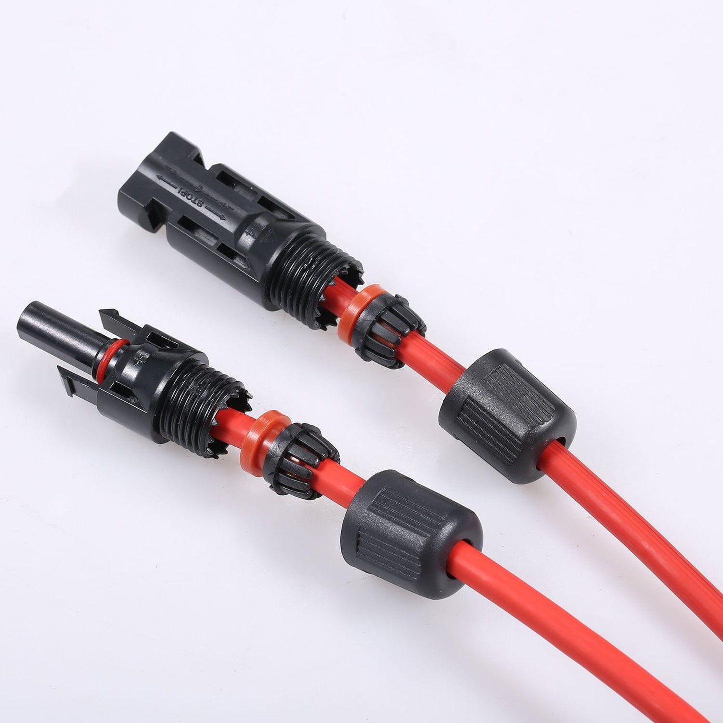 1 Pair 25/40/50/60/100 Feet Black + Red 10AWG Solar Panel - 50