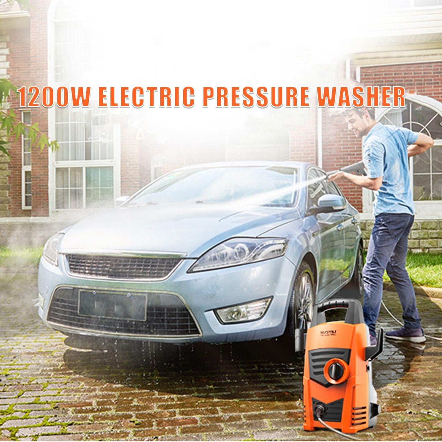 1200W Electric Pressure Washer 90Bar 5L/Min High Pressure