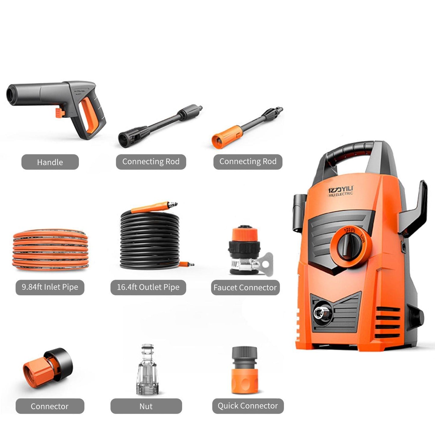 1200W Electric Pressure Washer 90Bar 5L/Min High Pressure