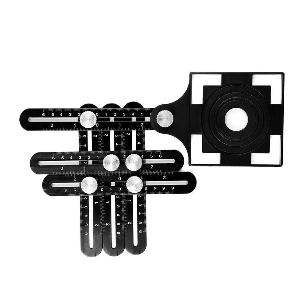 Universal Ruler Aluminum Alloy Multi Angle Measuring Tool - 6-Sided