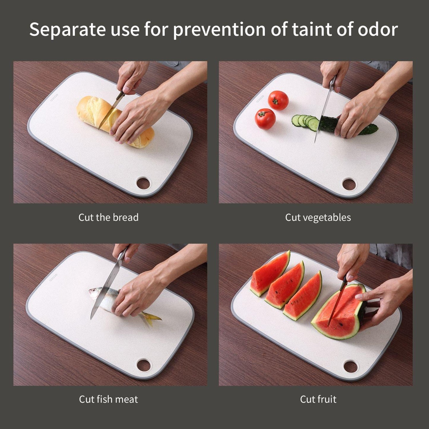 ecoco Kitchen PP Plastic Cutting Board Reversible Cutting - Large