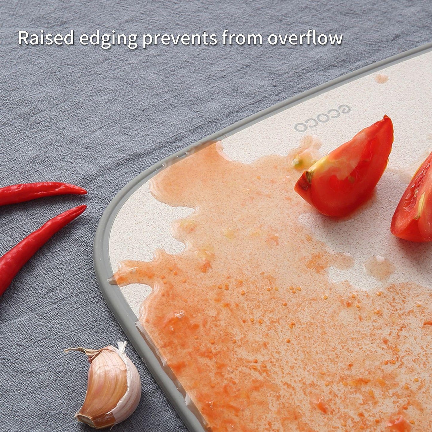 ecoco Kitchen PP Plastic Cutting Board Reversible Cutting - Large